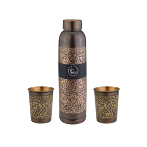 Drvedic Copper Oreo Bottle (Antique Carving) - 3pcs