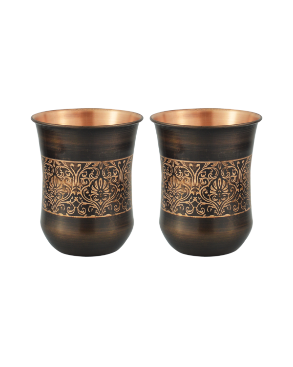 Drvedic Copper Curvy Glass Set