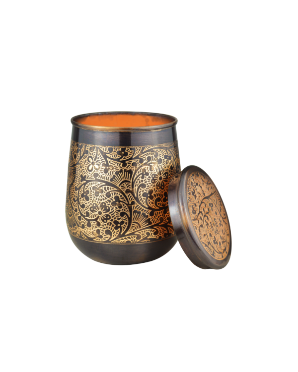 Drvedic Copper Neer Glass With Lid - Image 2