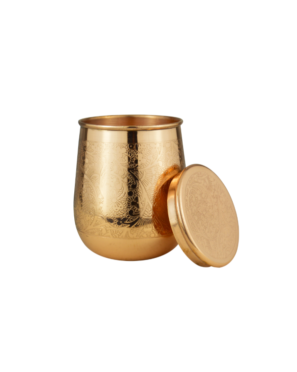 Drvedic Copper Neer Glass With Lid