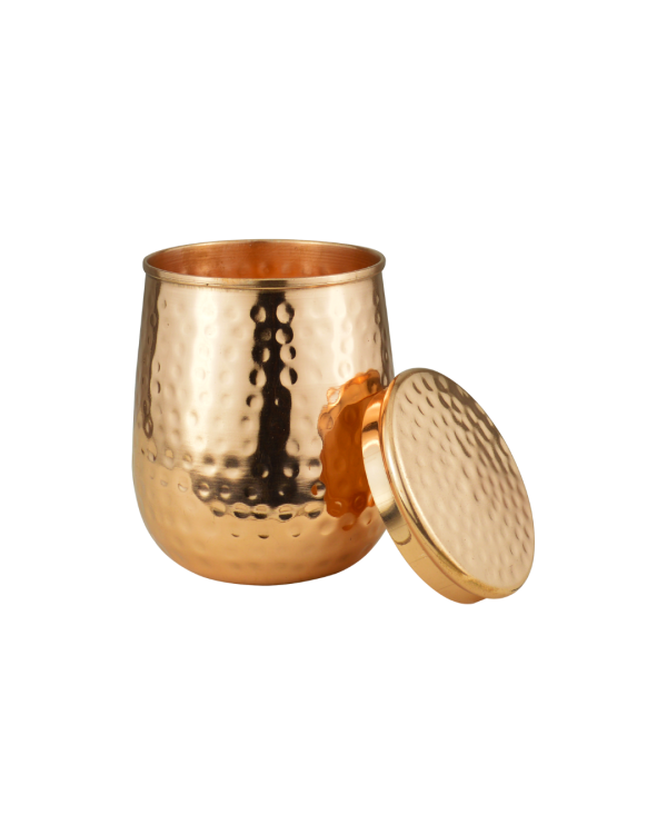 Drvedic Copper Neer Glass With Lid - Image 3